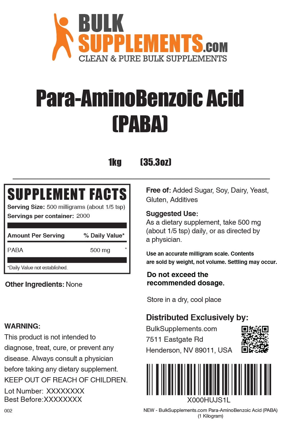 para-Aminobenzoic Acid 1 Kilogram I99479