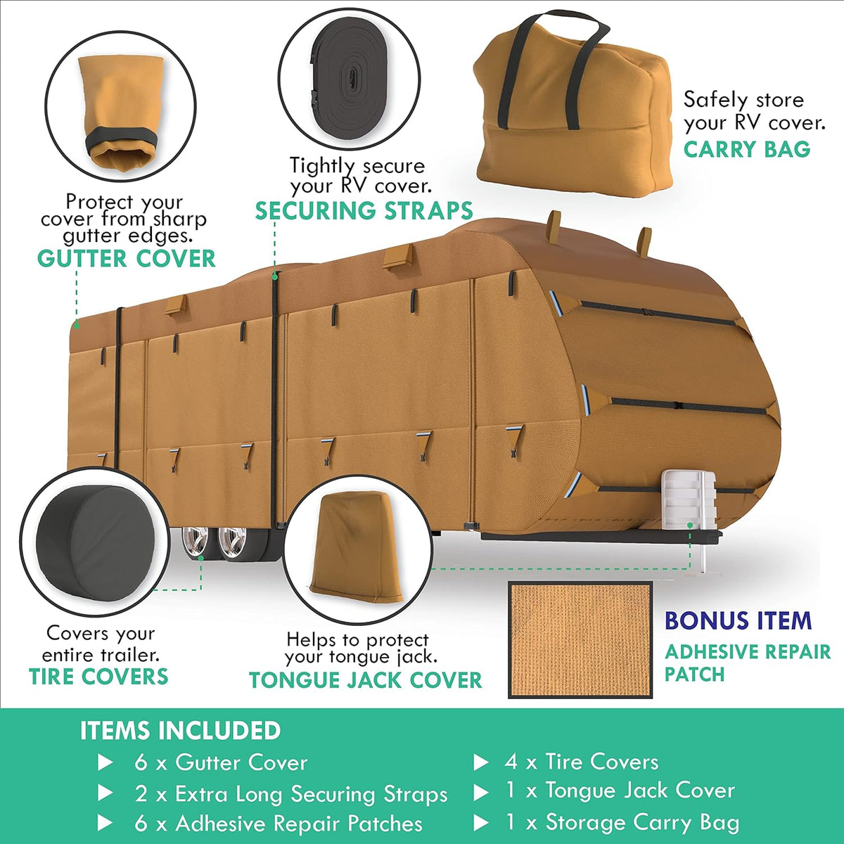 22’-24’ RV & Trailer Covers with Storage Bag O6050