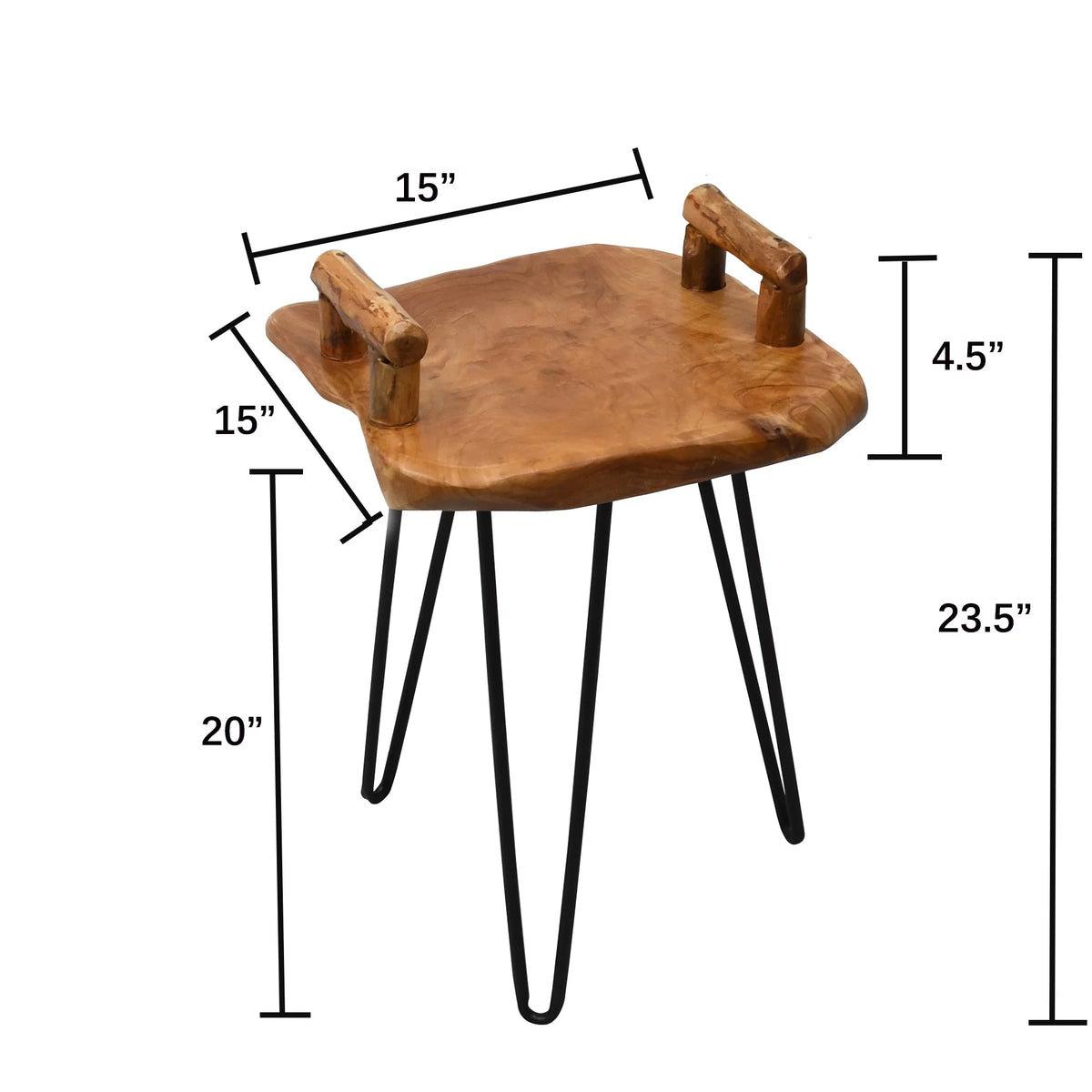 Cedar Wood End Table with Serving Tray S797486