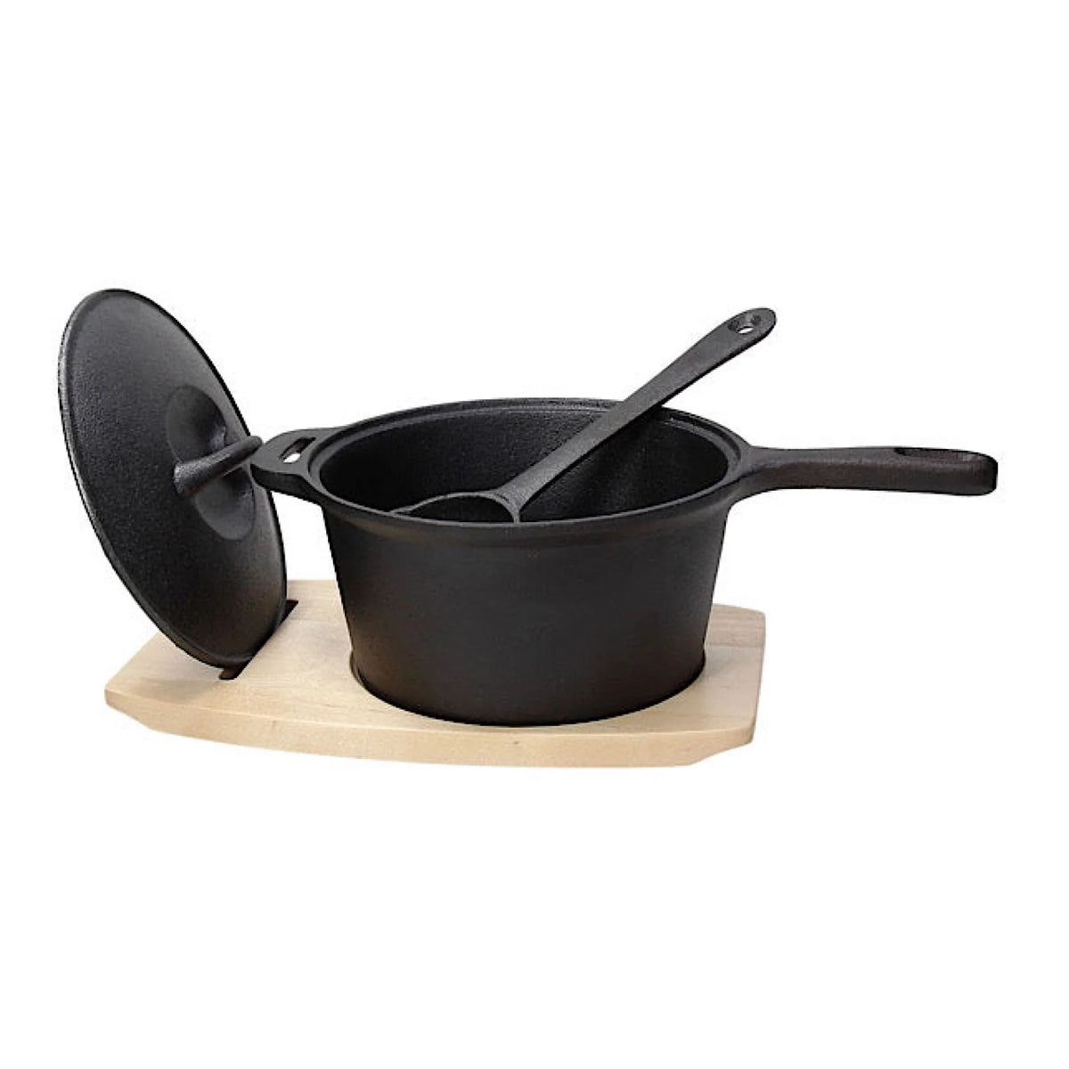 Cast Iron Casserole 18cm with Wood Base K649860