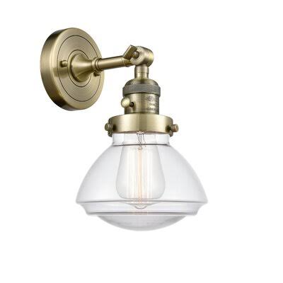 1 Light Armed Sconce Antique Brass Clear F6818