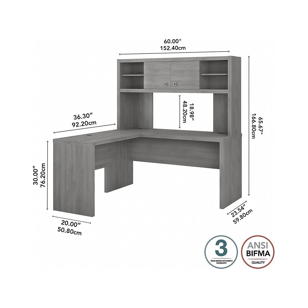 L Shaped Desk with Hutch S78252