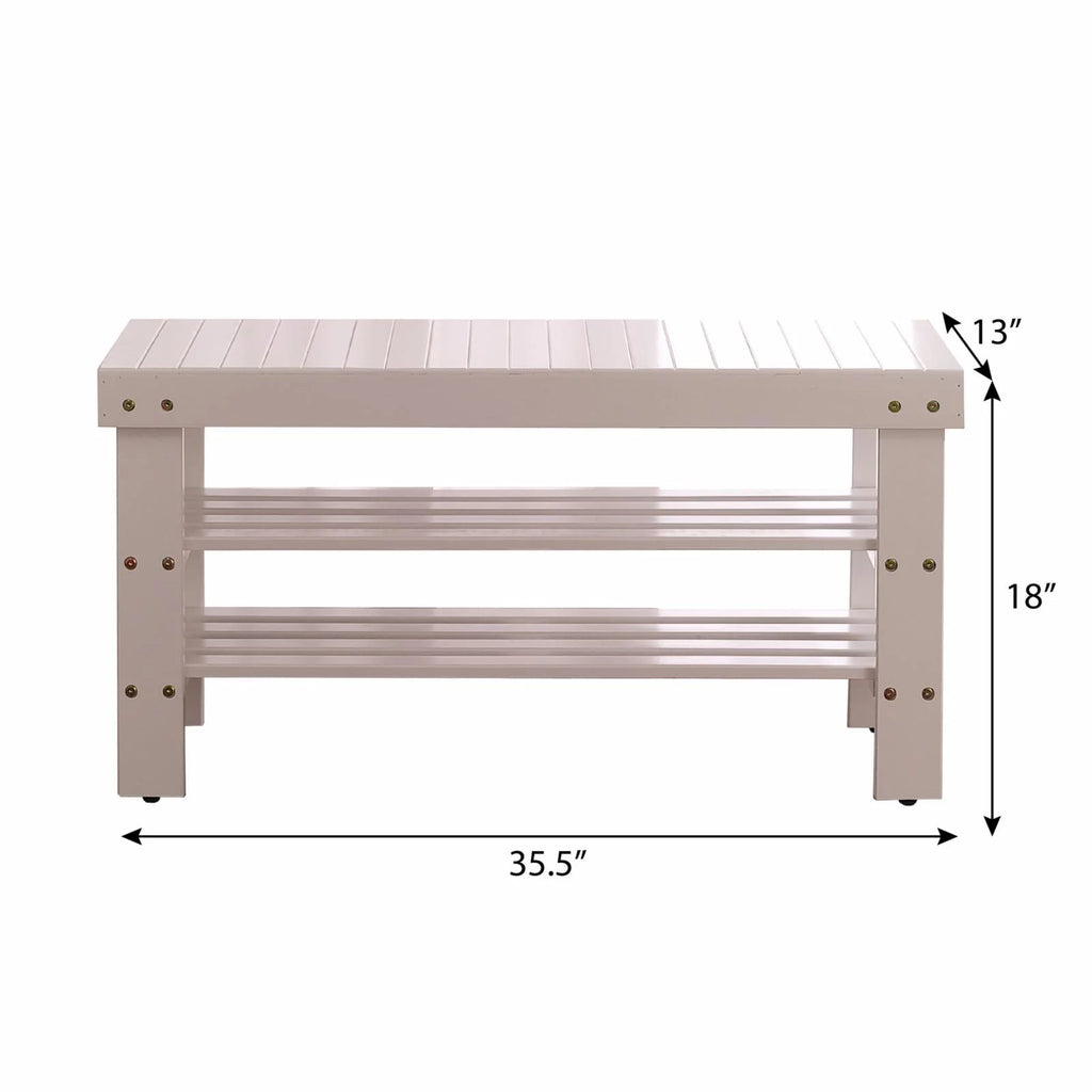 Solid Wood Storage Shoe Bench Y750