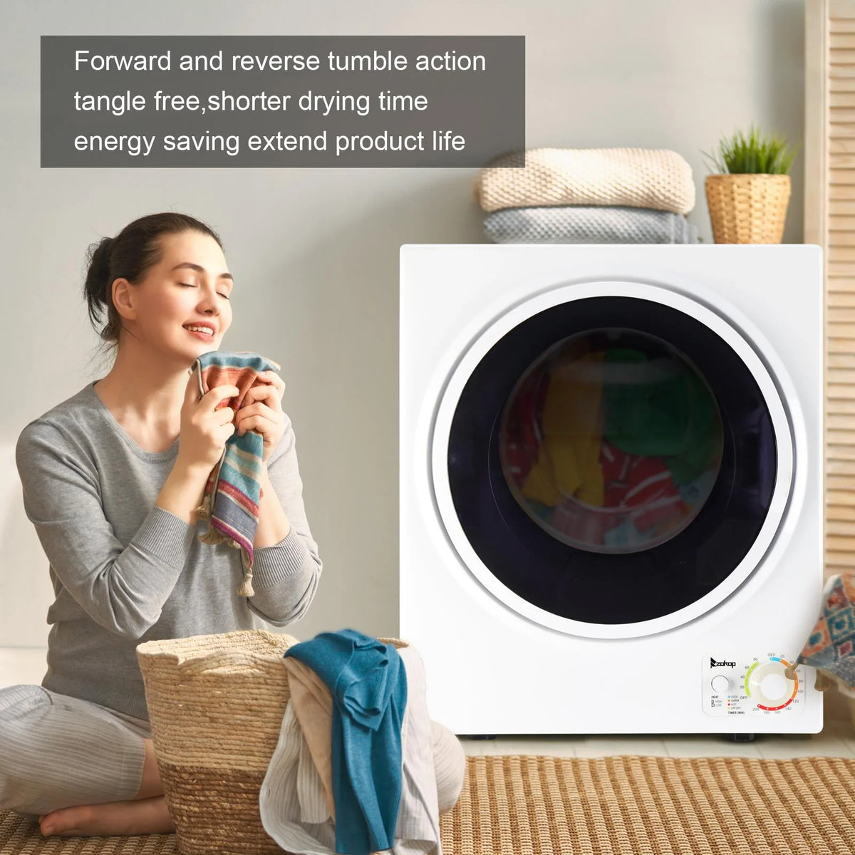 1.6 cu. ft. Compact Portable Electric Laundry Dryer, White K23571
