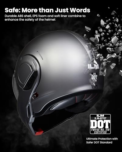 Matte Black Full Face Modular Motorcycle Helmet U609223
