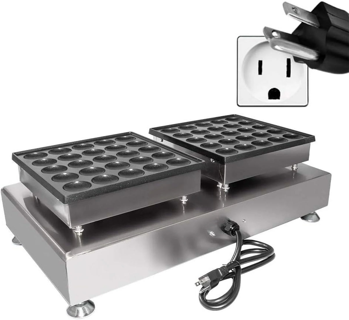 50-Hole Electric Nonstick Mini Dutch Pancake Maker Y450046