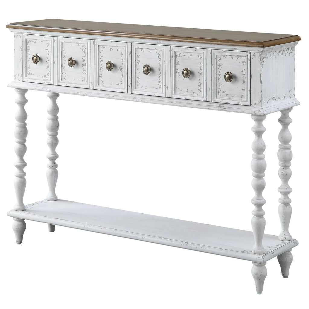 Dark Charcoal and Antique White Console Table K713