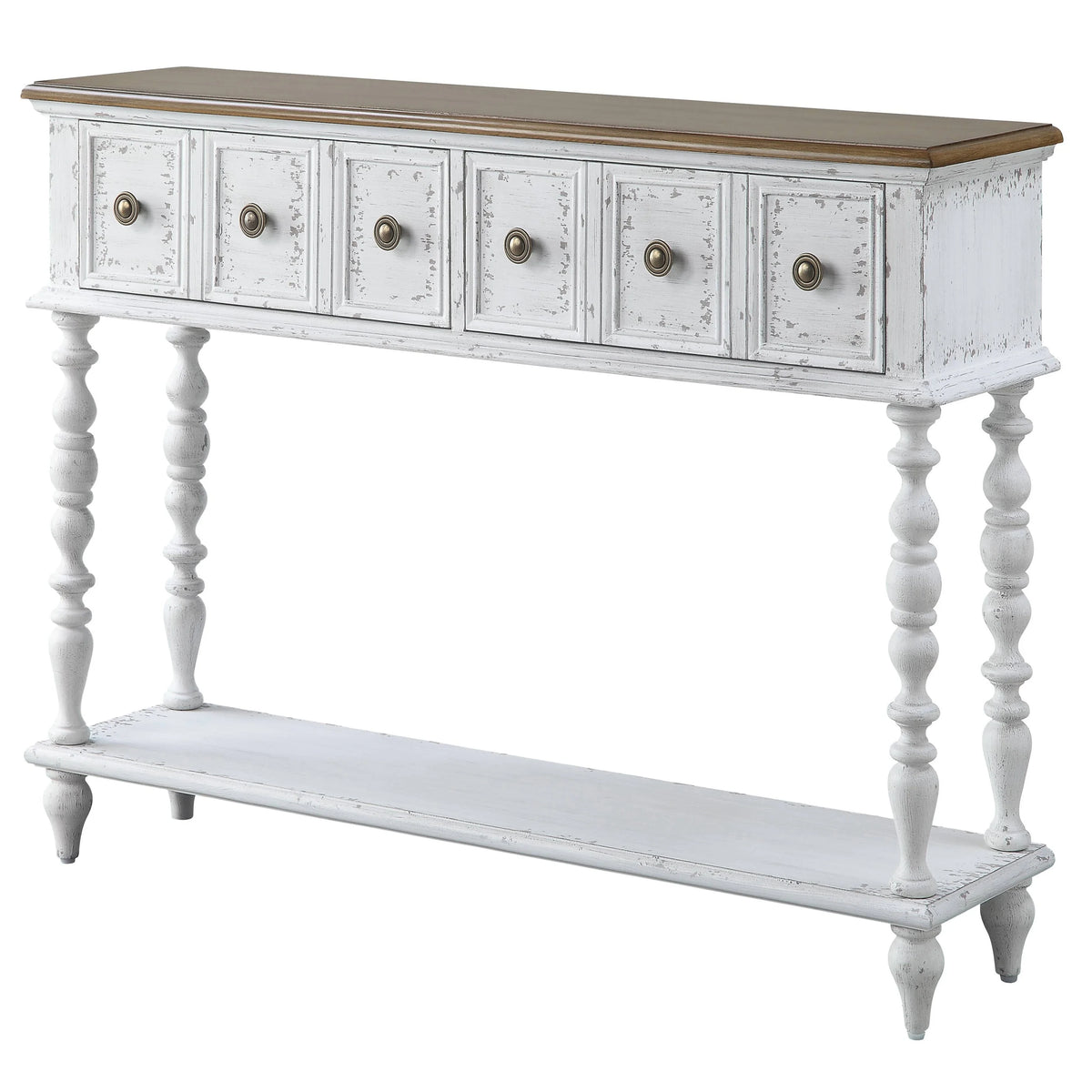 Dark Charcoal and Antique White Console Table K713