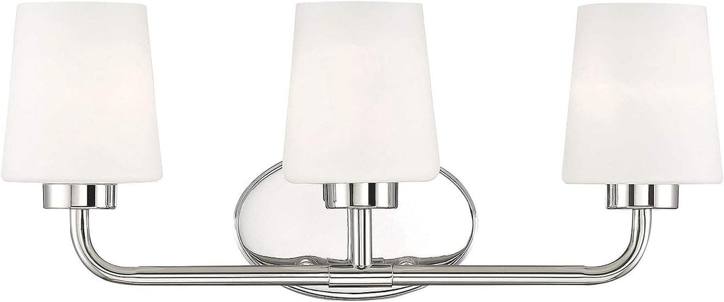Polished Nickel 3-Light Bathroom Vanity Light S2570
