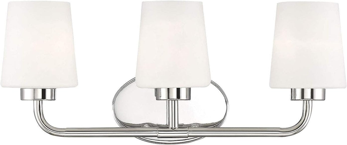 Polished Nickel 3-Light Bathroom Vanity Light S2570