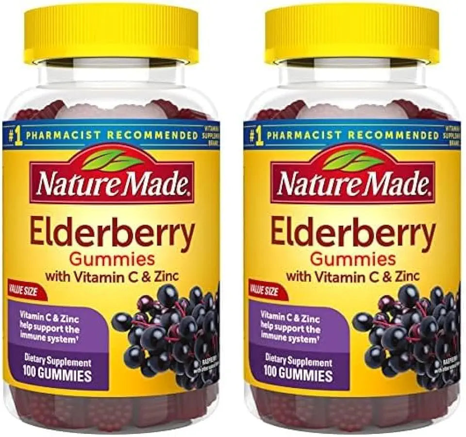 Elderberry with Vitamin C and Zinc 100 Gummies Dietary Supplement N4875