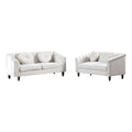 White 3 Pieces Microfiber Living Room Set B879166