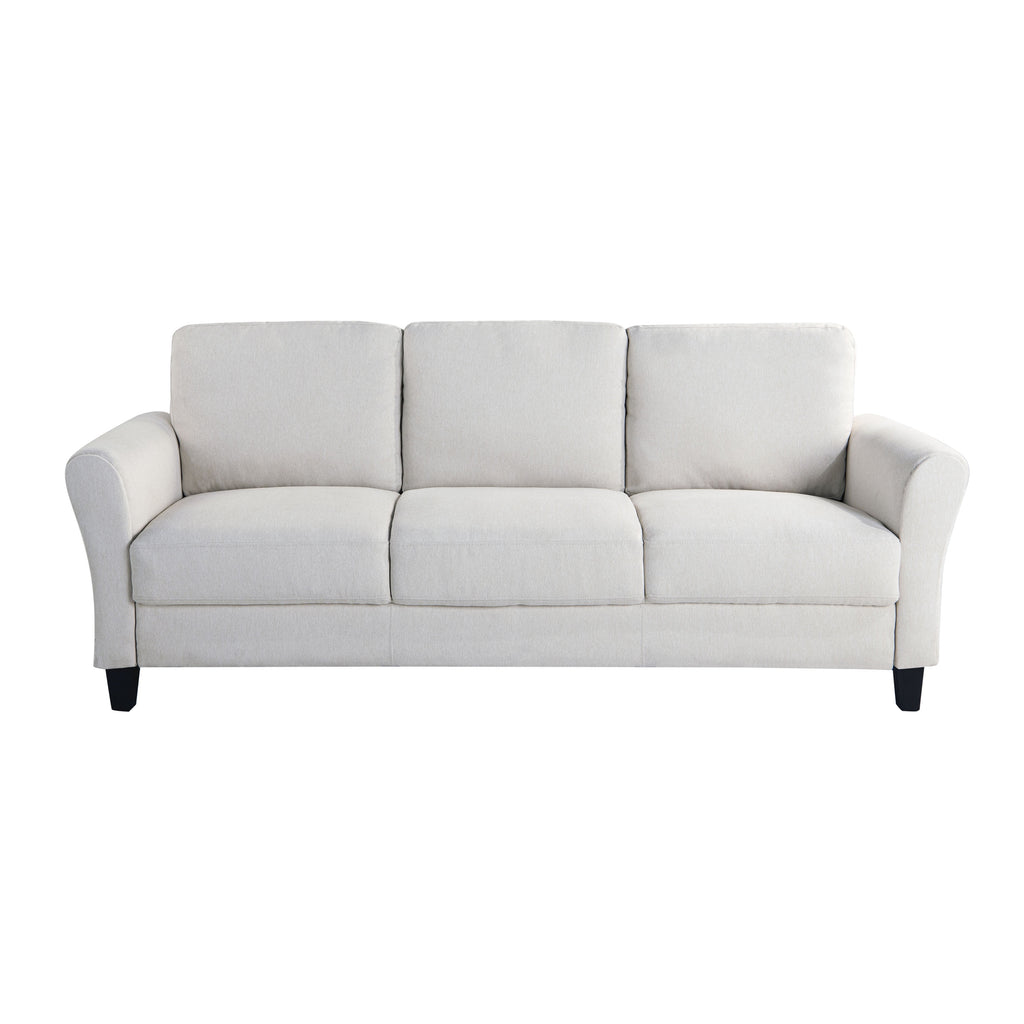 Oyster Fabric Sofa with Rolled Arms M519