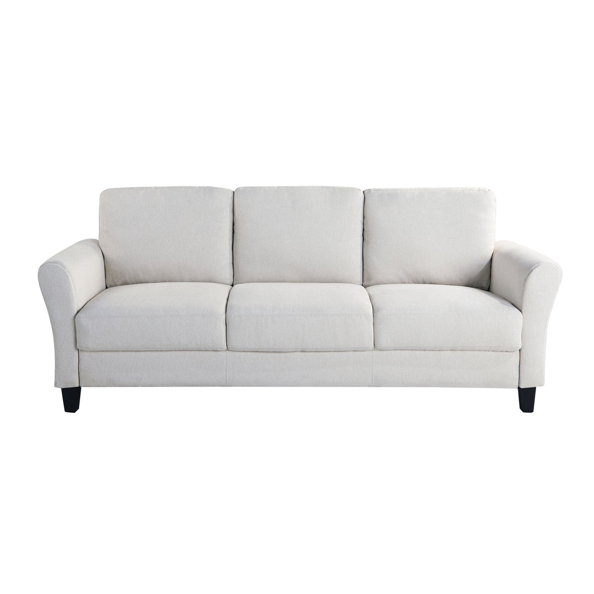 Oyster Fabric Sofa with Rolled Arms M519