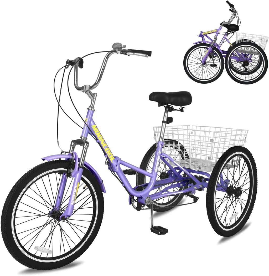 7 Speed 24 Inch Folding Adult Tricycle M522
