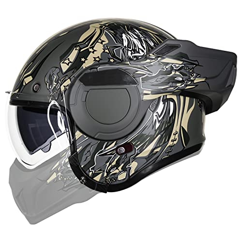 Matte Black Full Face Modular Motorcycle Helmet U609223
