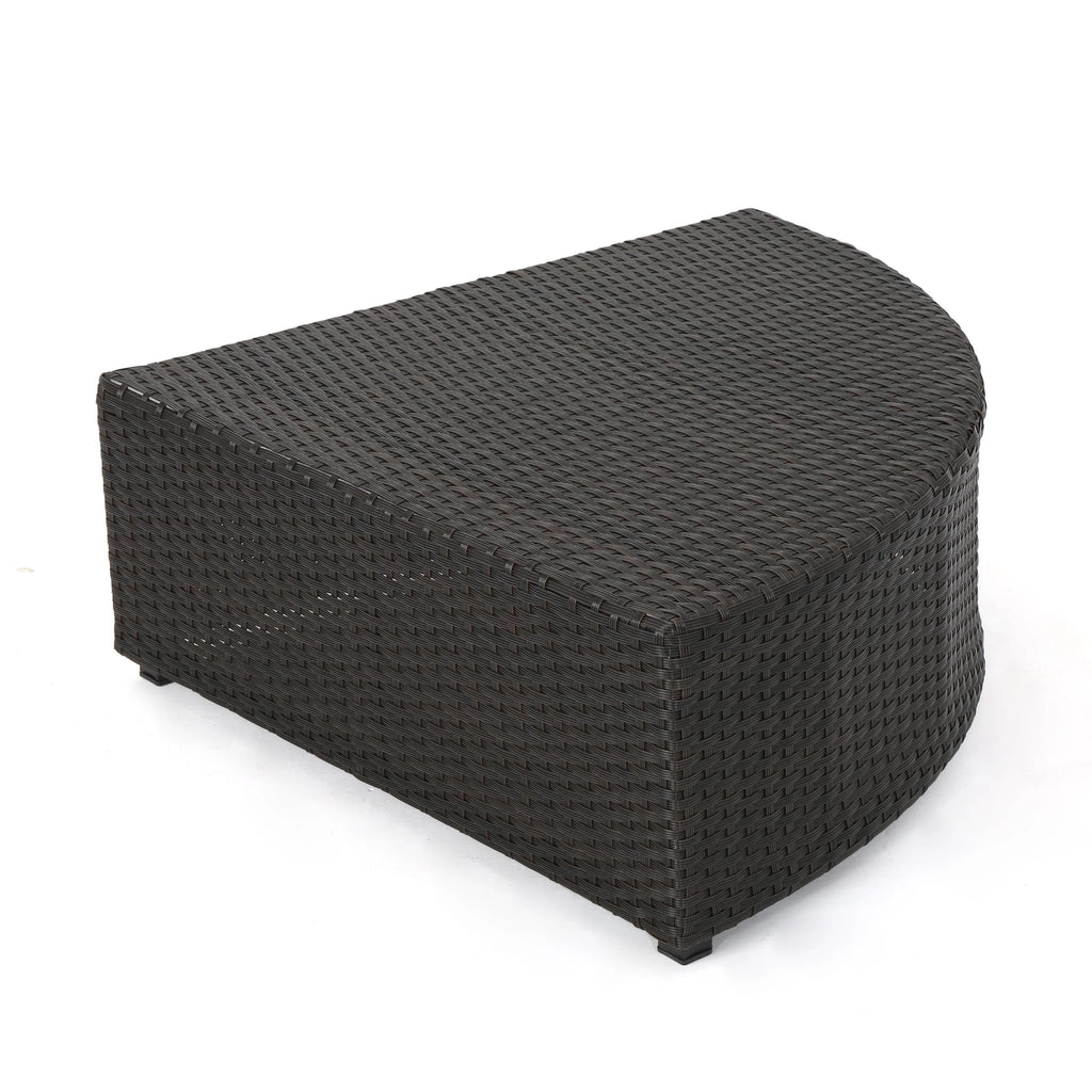 10 Piece Wicker Sofa Set with Cushions, Dark Brown, Beige Y1805