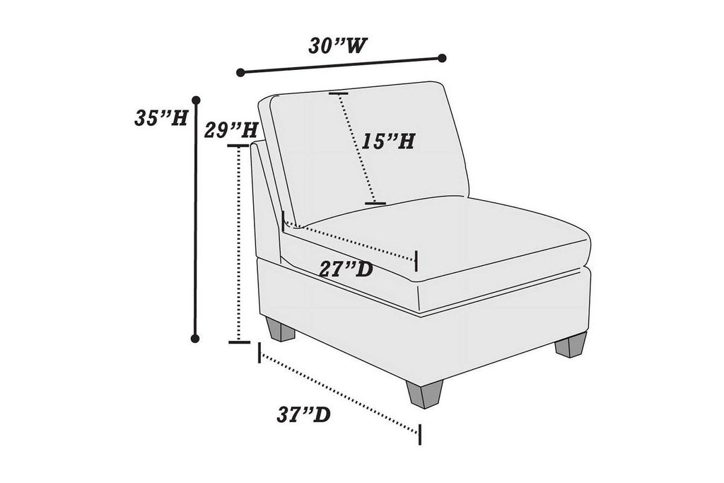 Gray Chenille 7pc Modular Sectional Sofa Set W473452