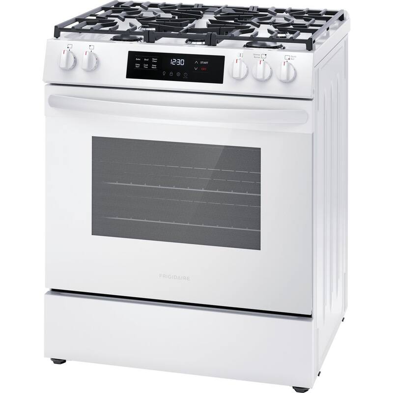 5 Burners Slide in Gas Range with Steam Clean in White F5635