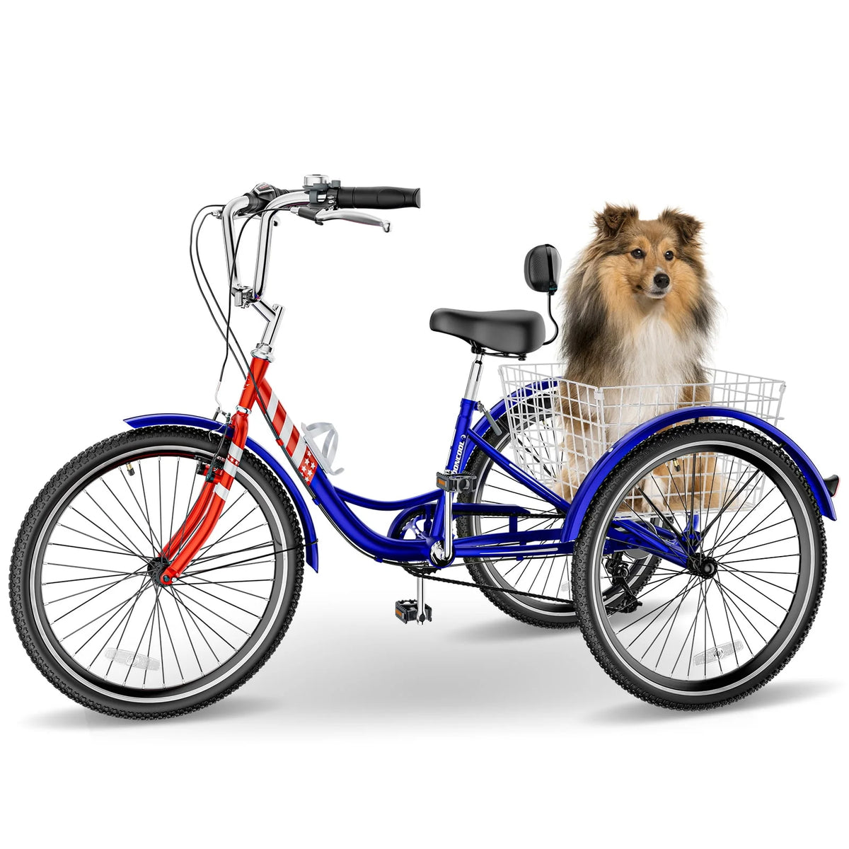 26 Big 3 Wheels Adult Tricycle with Large Basket & Bell X9145