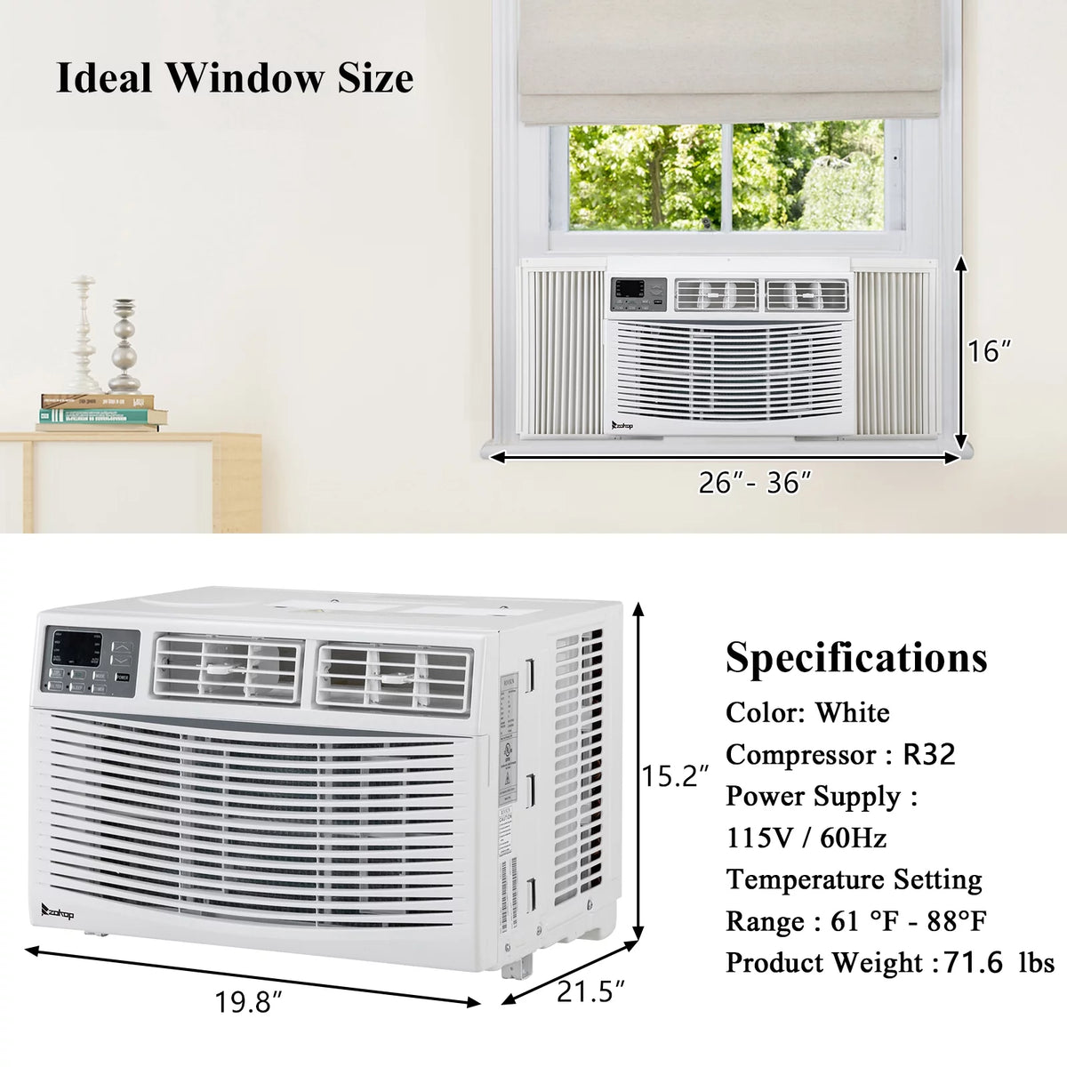 5000 BTU White Window Air Conditioner X836245