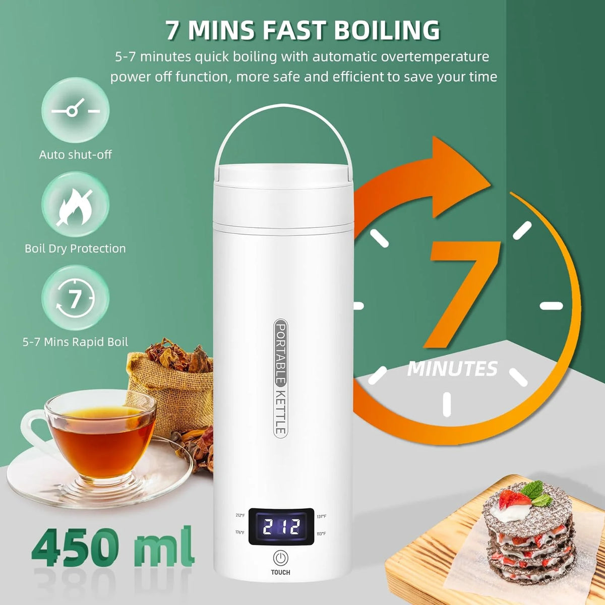 500ml Portable Electric Kettle Stainless Steel L827023
