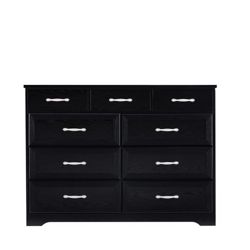 Black 9 Drawer Wood Dresser P319330