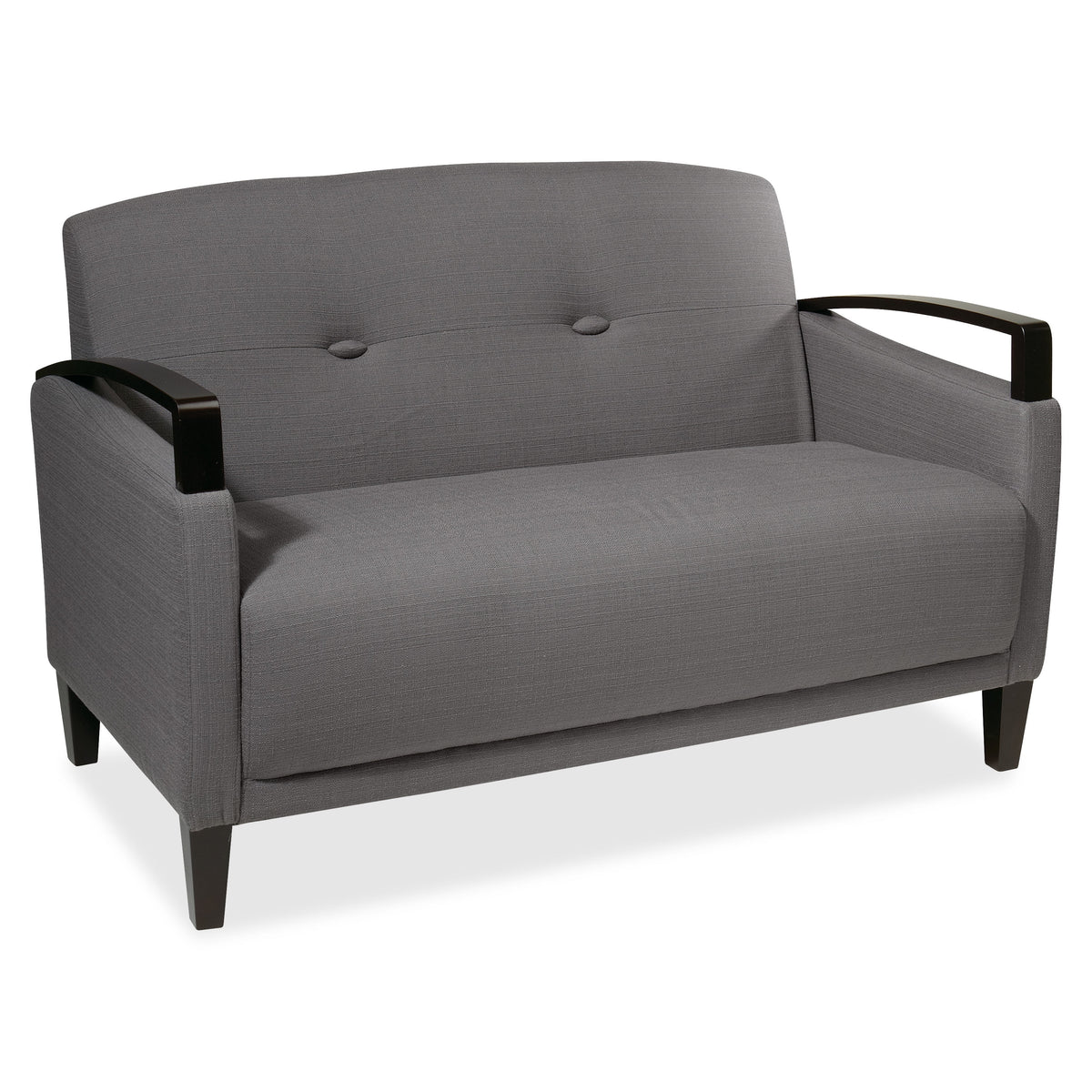 Woven Charcoal Fabric Loveseat V59864