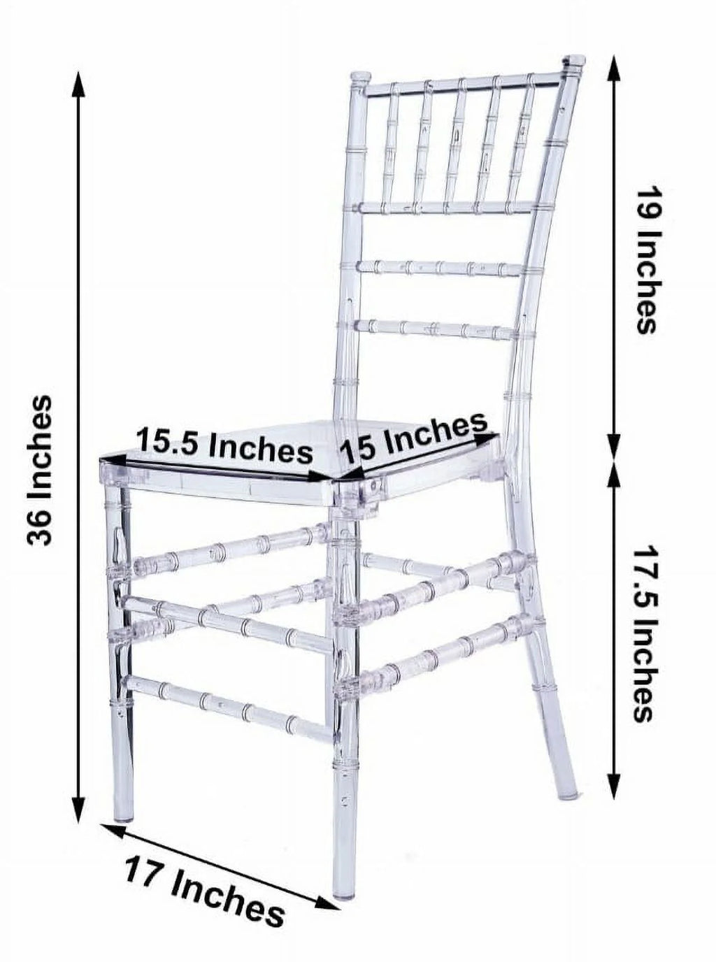 Clear 36-inch Tall Acrylic Transparent Resin Chairs E69028