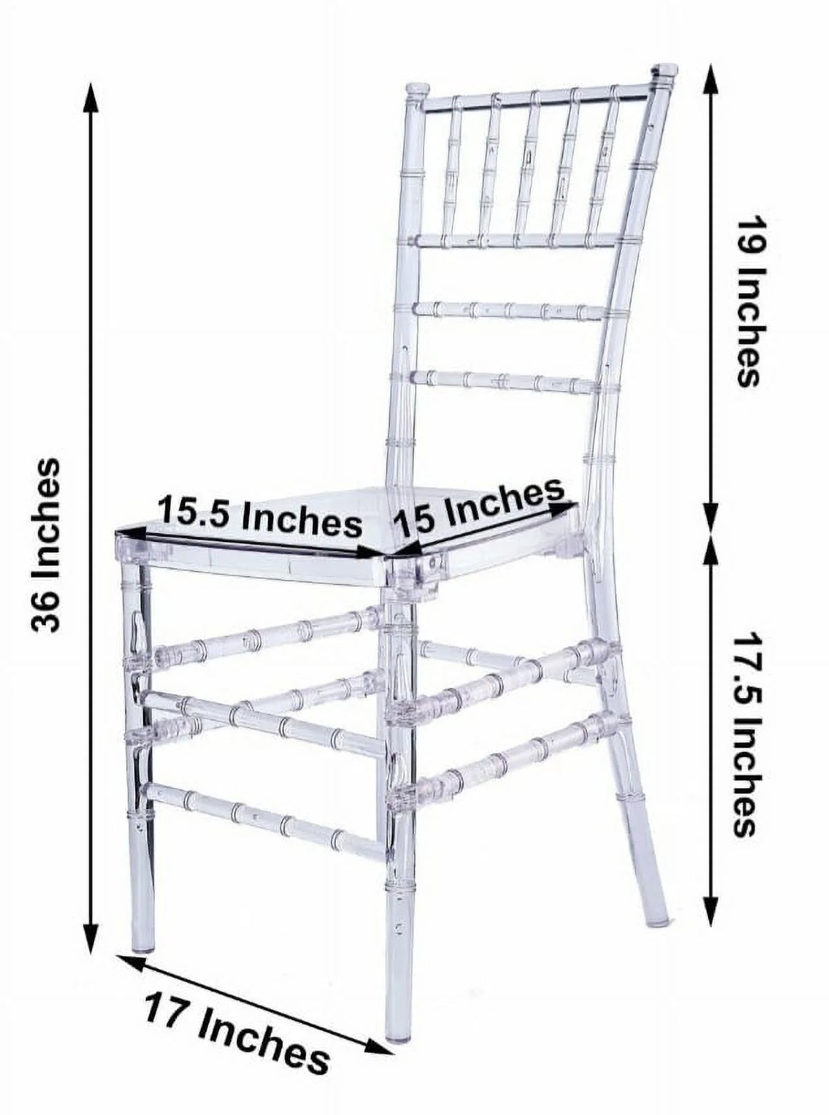 Clear 36-inch Tall Acrylic Transparent Resin Chairs E69028