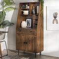 Dark Walnut Storage Desk with Hutch E959