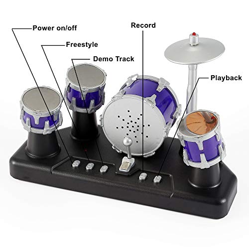 Electronic Mini Desktop Finger Drum Set with Sounds and Lights R30459