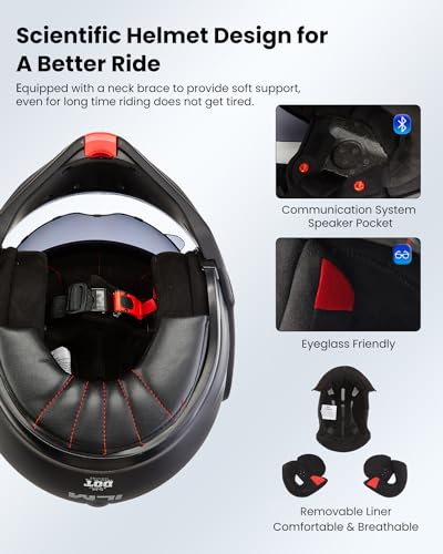 Matte Black Full Face Modular Motorcycle Helmet U609223