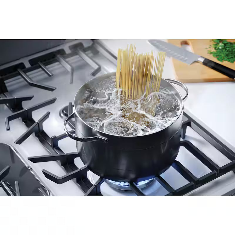 5 Burners Slide in Gas Range with Steam Clean in White F5635
