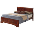 Cherry Storage Sleigh Bed with 2 Drawers T885978