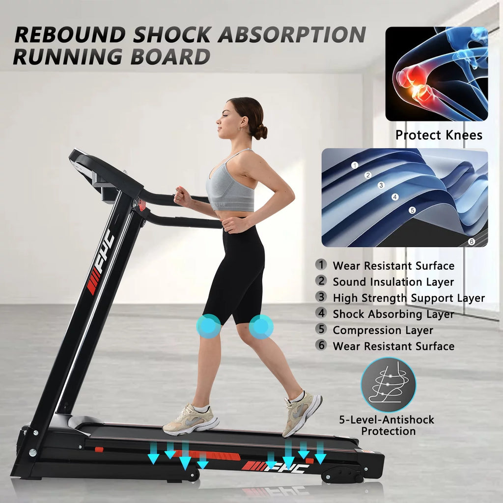 3.5HP Folding Incline Treadmill 330 LB Capacity T6842