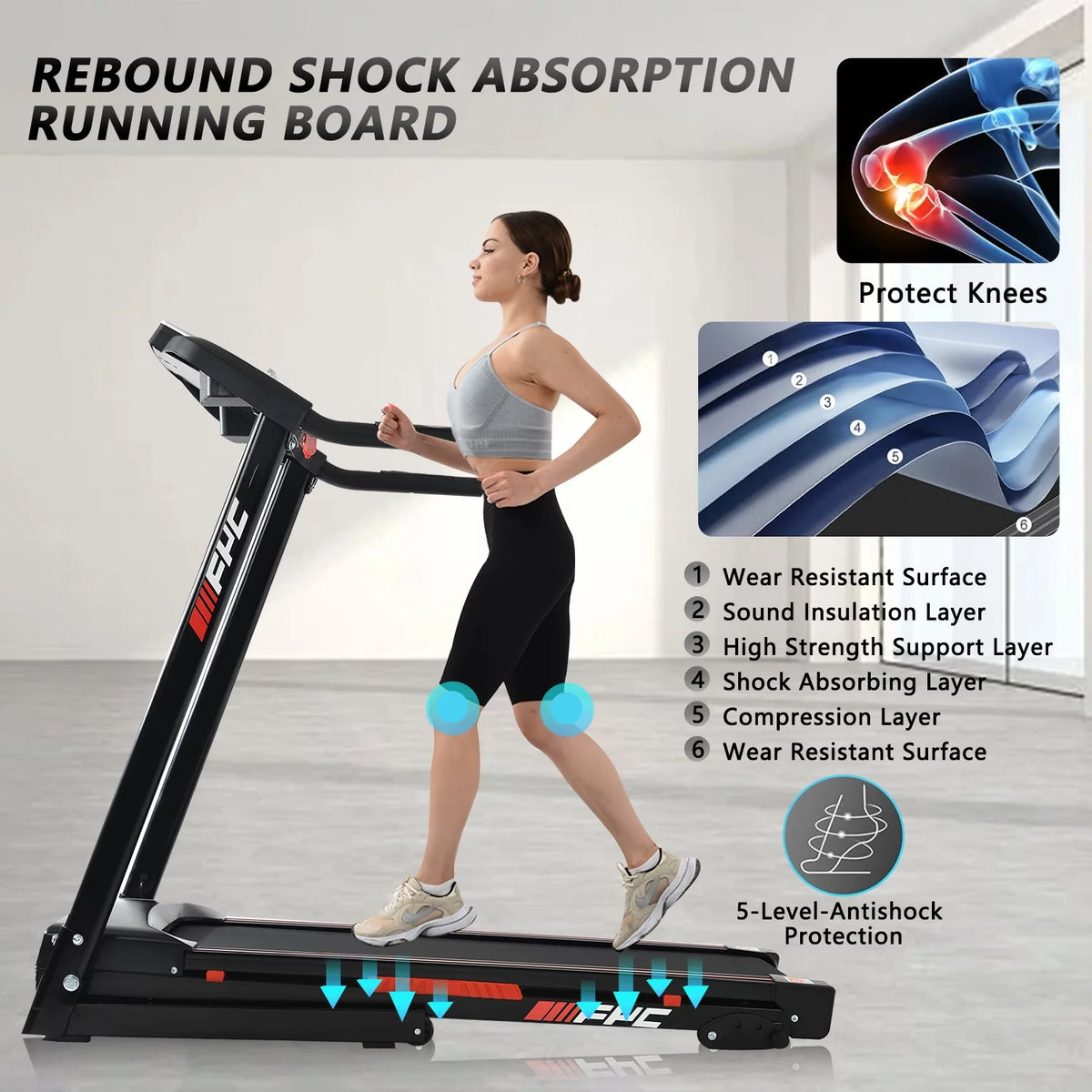 3.5HP Folding Incline Treadmill 330 LB Capacity T6842