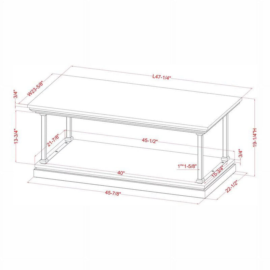 Wood 1-Shelf Coffee Table Q25541