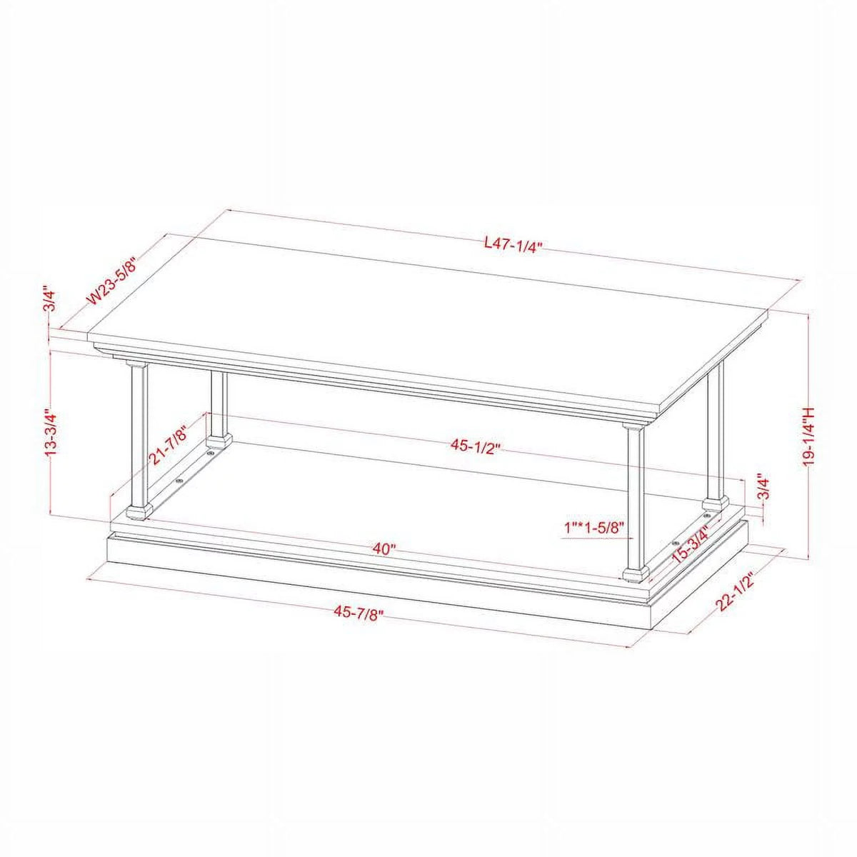 Wood 1-Shelf Coffee Table Q25541