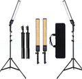 2 Packs Dimmable Bi-Color LED Video Light with Tripod Stand Bag 376 LED Beads 3200-5500K CRI 96+ Q54171