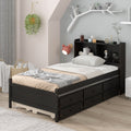 Espresso Twin Bed with Bookcase and Trundle Q655