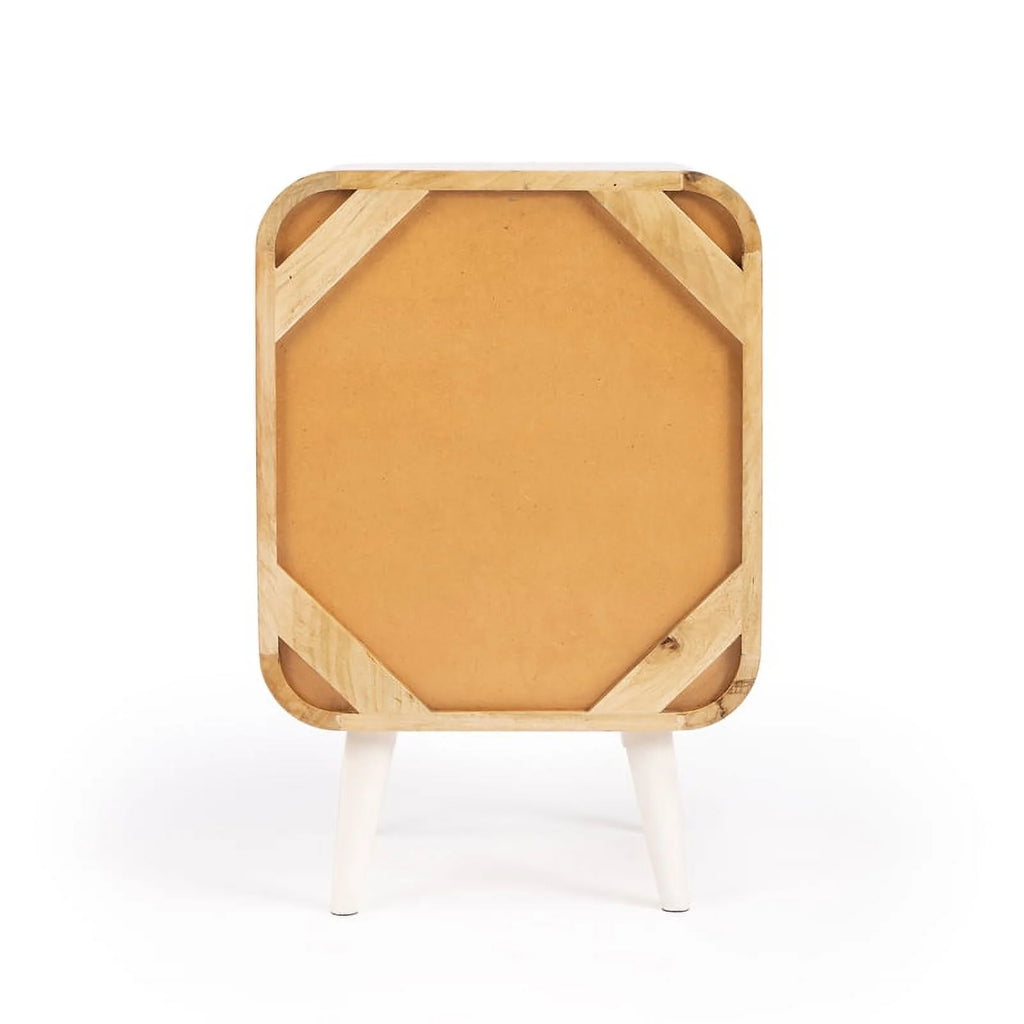 Beige Mango Wood End Table with Storage X827