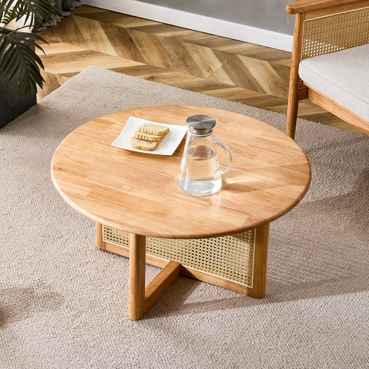 Coffee Table with Rattan Accents V639115