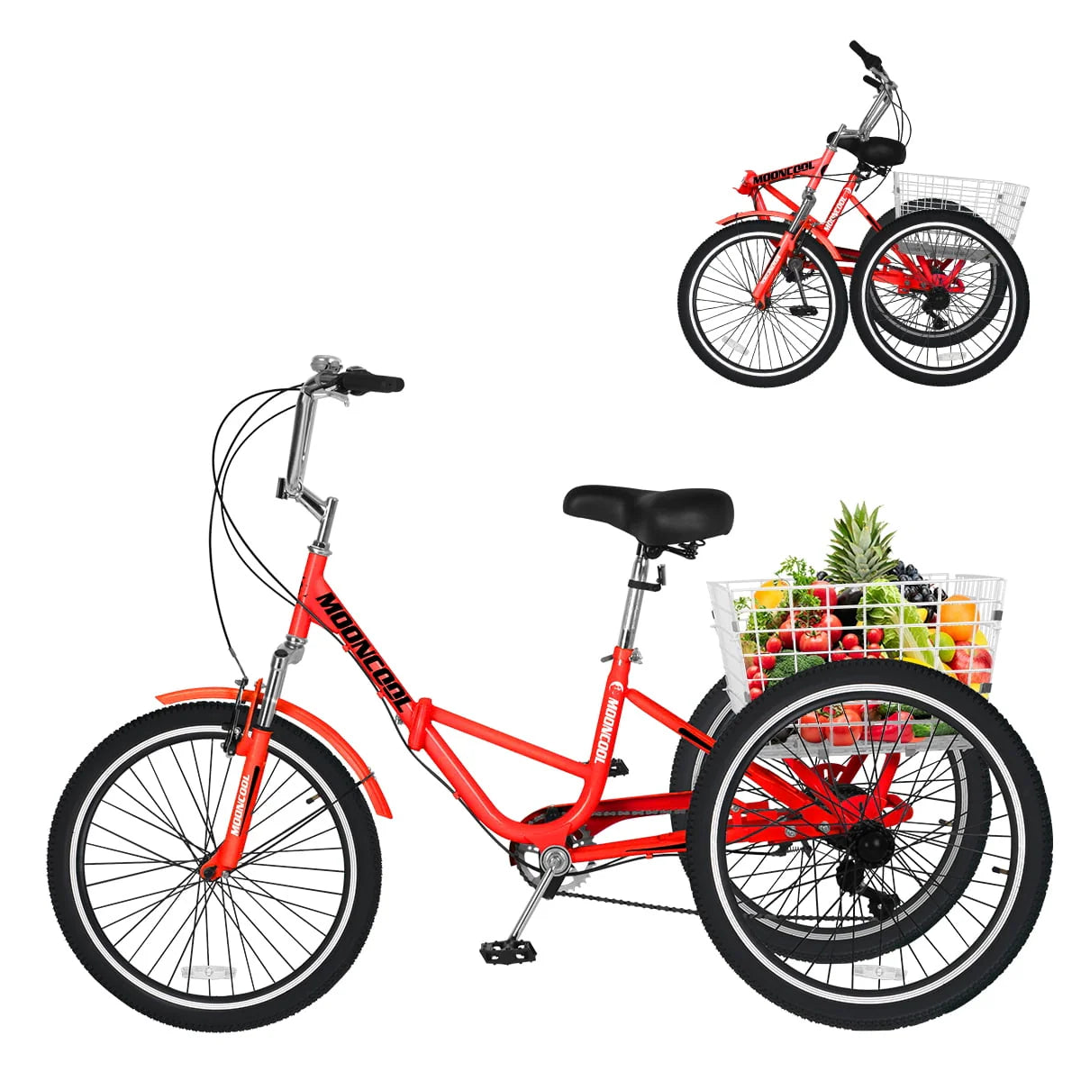 7 Speed 24 Inch Folding Adult Tricycle M522