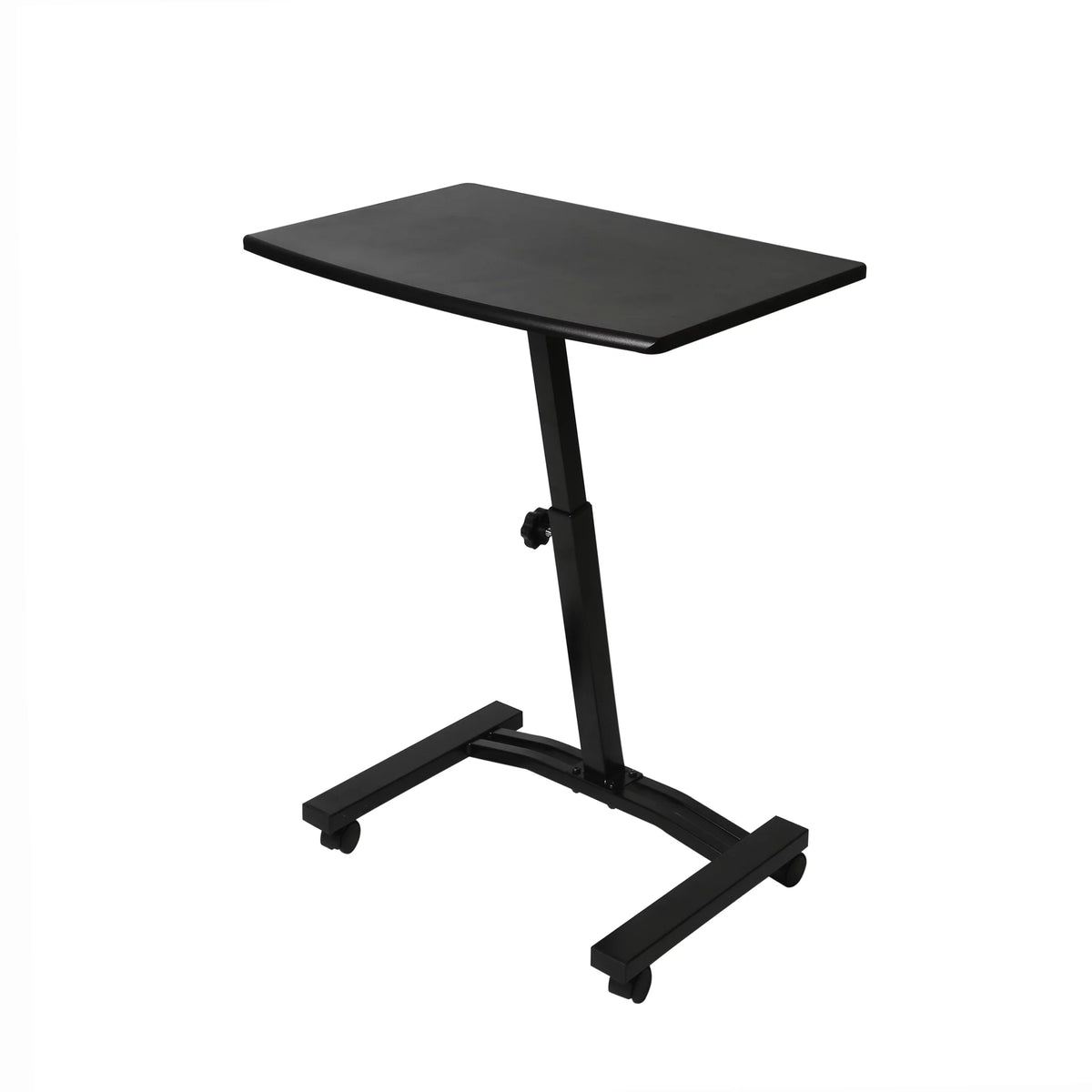Black Height Adjustable Mobile Laptop Cart Desk with Wheels C452