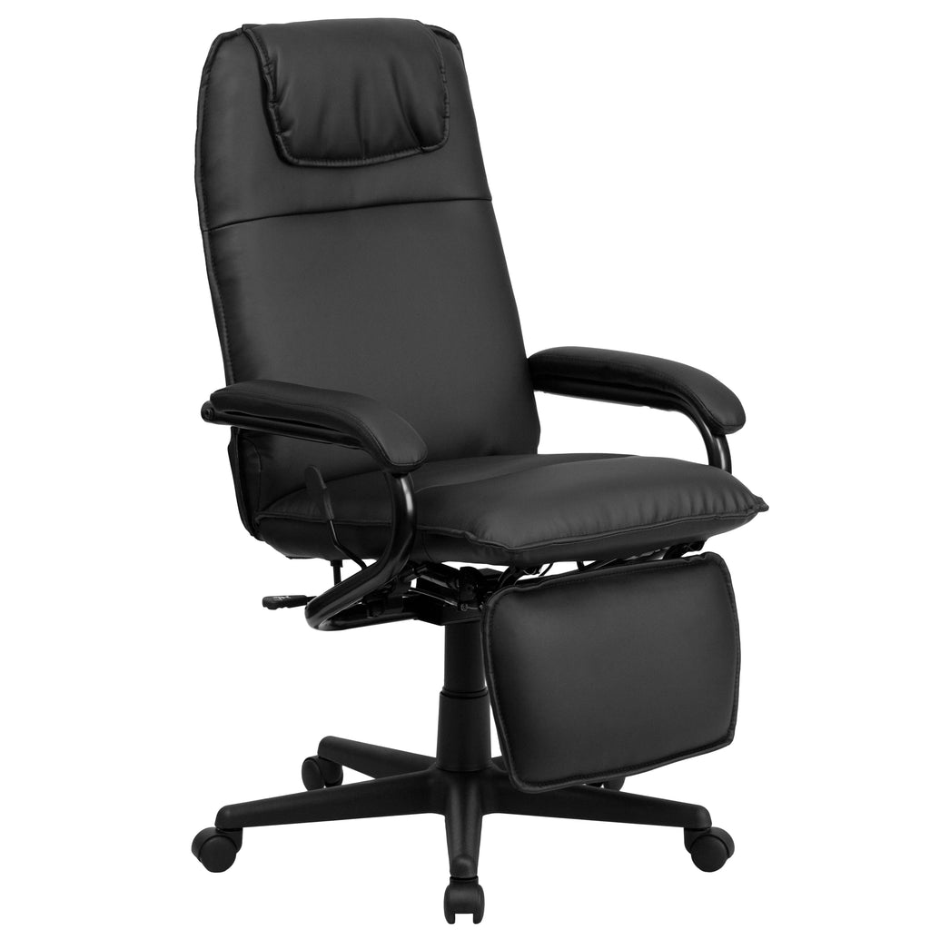High Back Black LeatherSoft Executive Reclining Ergonomic Swivel Office Chair with Arms F548