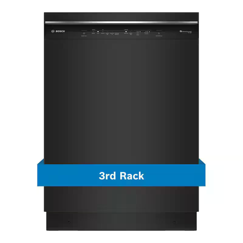 Black Front Control Tall Tub Dishwasher with Stainless Steel Tub and 3rd Rack X8626