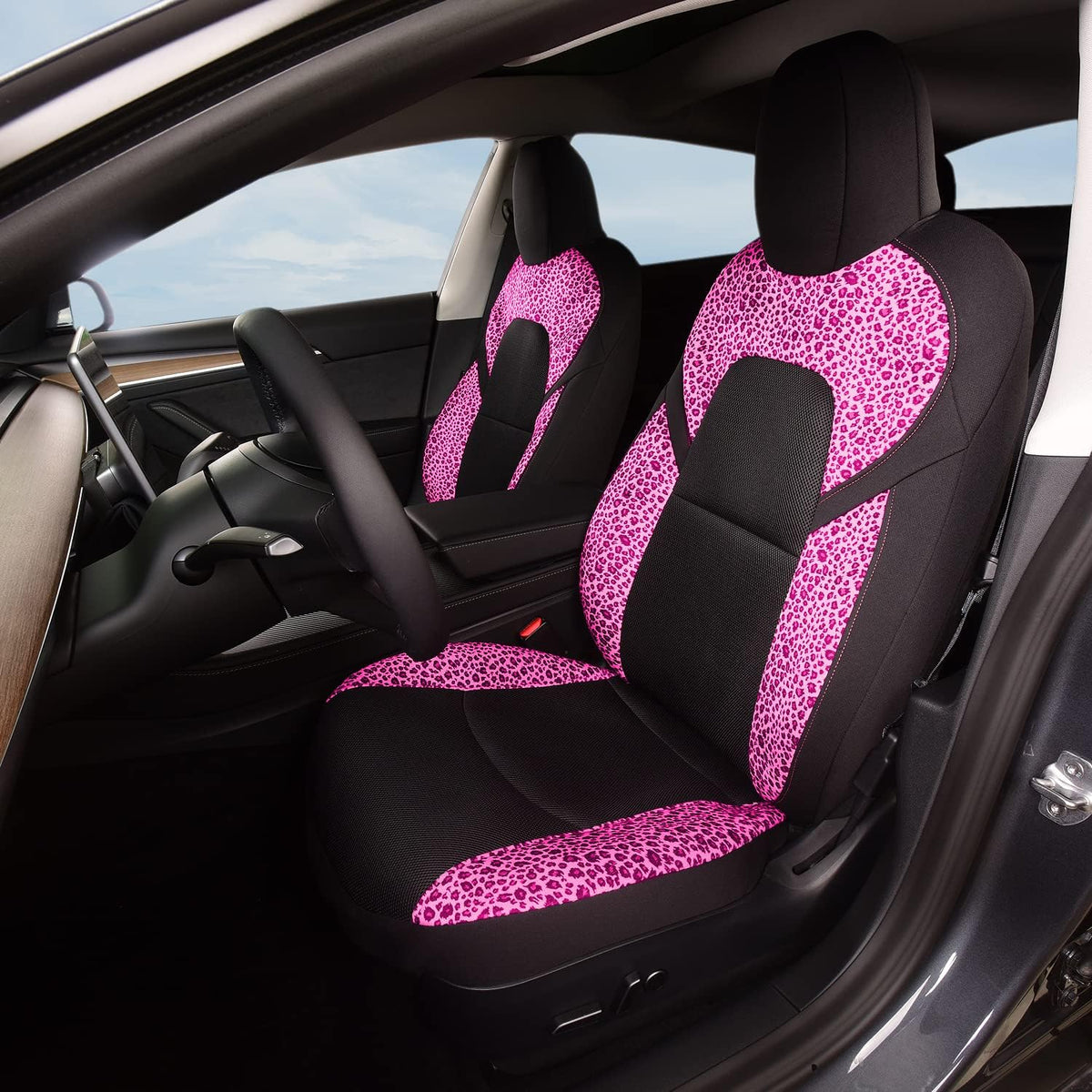 Car Seat Covers 2PCS Red and Black D753