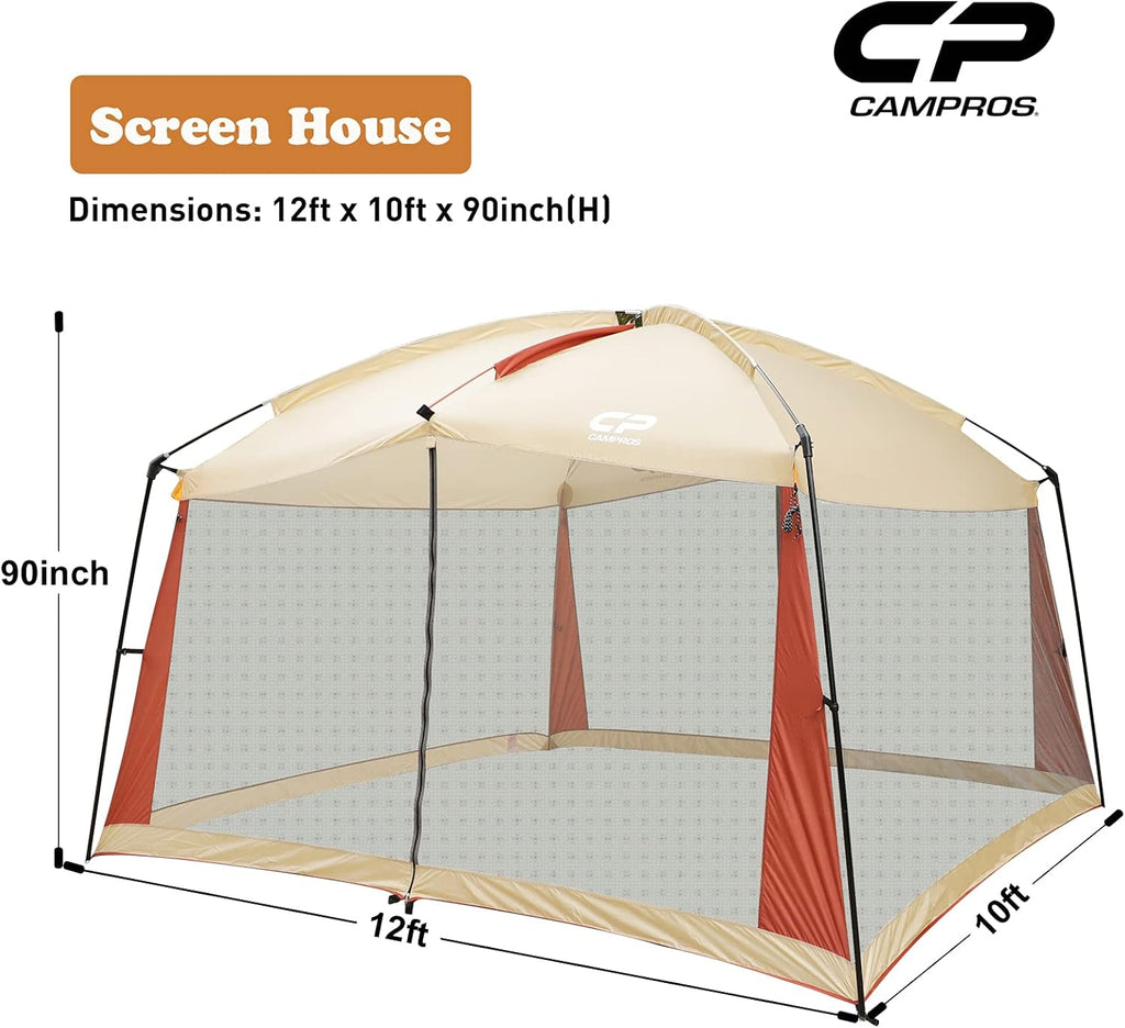 12 x 10 Ft Beige Screened Mesh Canopy Tent H201