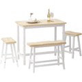Rubber Wood 4-Person Bar Dining Table Set Z265